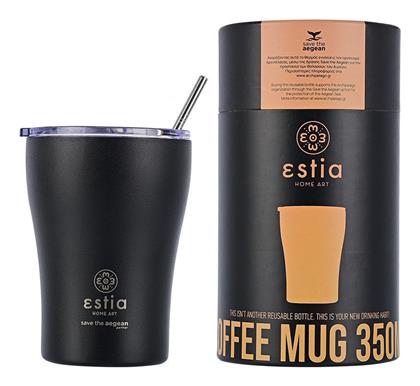 Coffee Mug Save The Aegean 350ml Midnight Black Estia