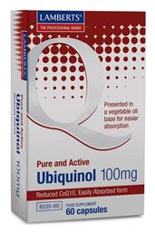 Ubiquinol χωρίς Γλουτένη 100mg 60 κάψουλες Lamberts